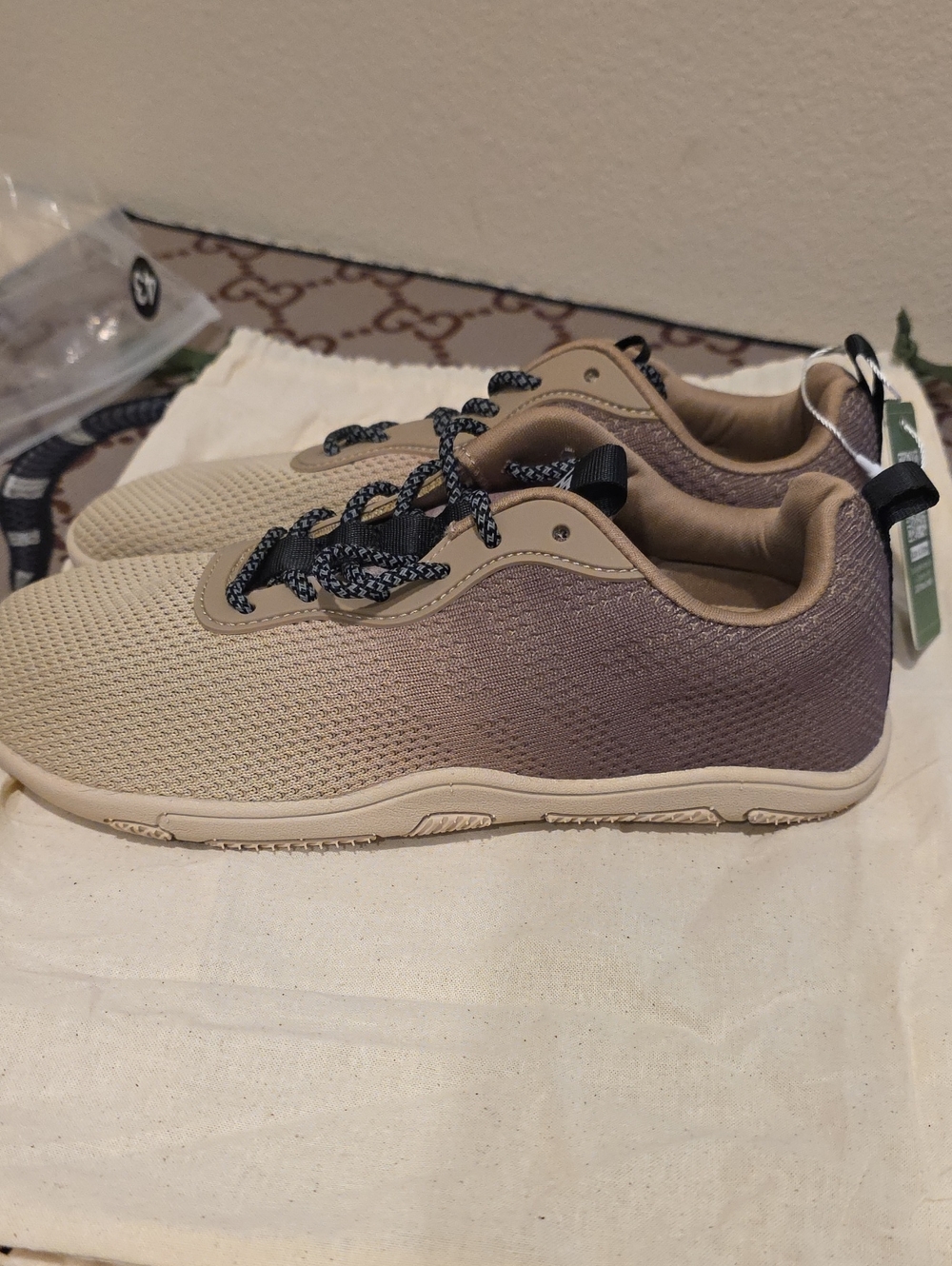 HF Beige Mesh Athletic Sneakers Womens Size 8.5 - Picture 9 of 9
